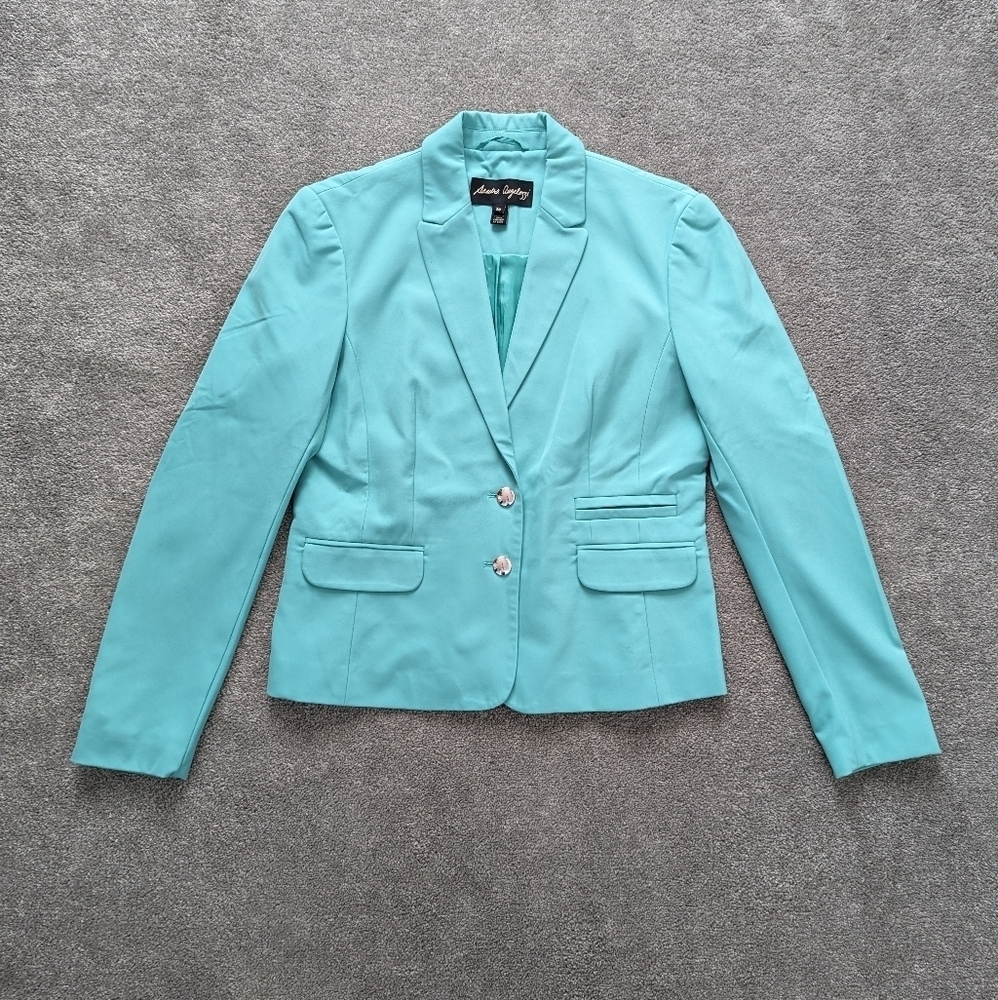 Sandra Angelozzi green suit jacket blazer women's size 38